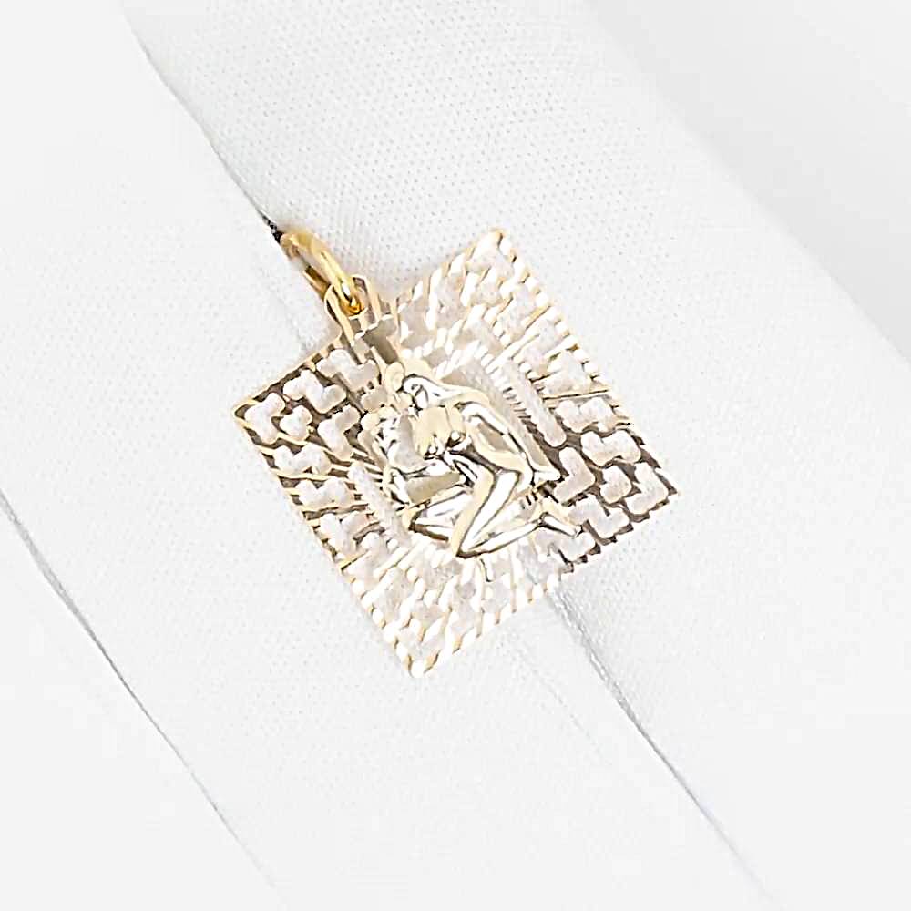 Подвес Дева из комбинированного золота 585 пробы 1