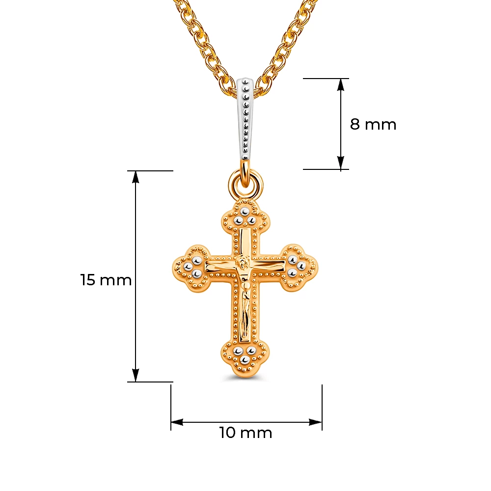 Крестик из красного золота 585 пробы 4