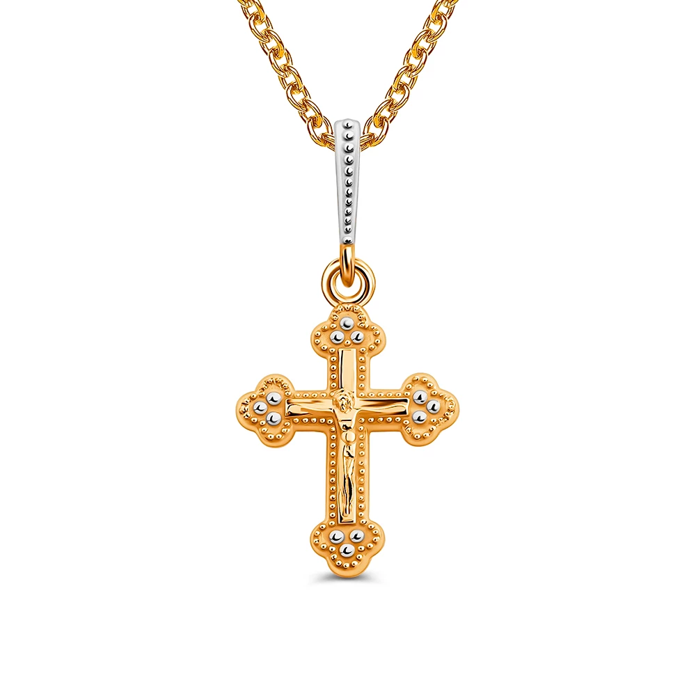 Крестик из красного золота 585 пробы 2