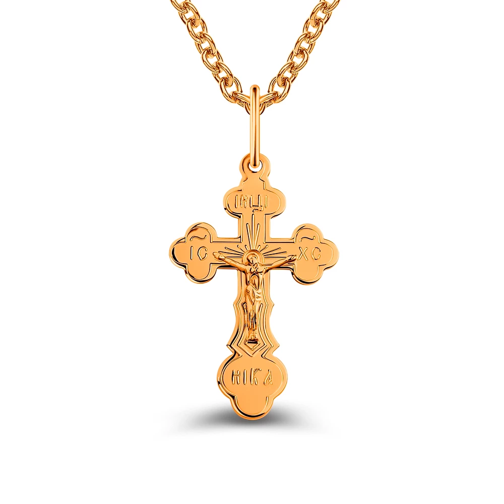 Крестик из красного золота 585 пробы