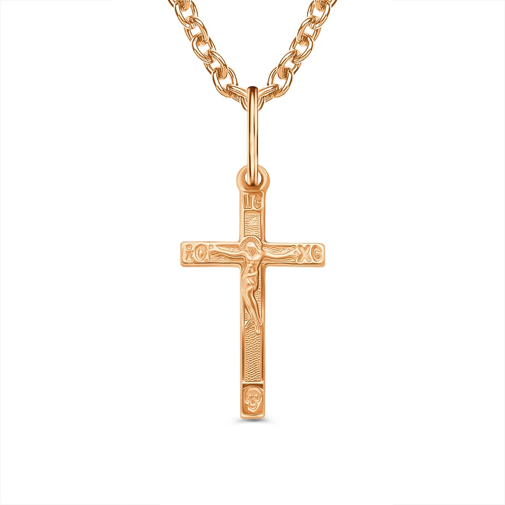 Крестик из красного золота 375 пробы 2