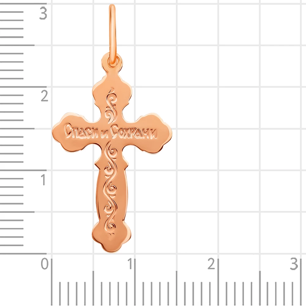 Крестик из красного золота 585 пробы 3