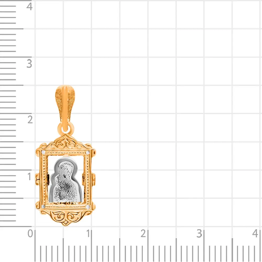 Икона Казанская с фианитами из красного золота 375 пробы 2
