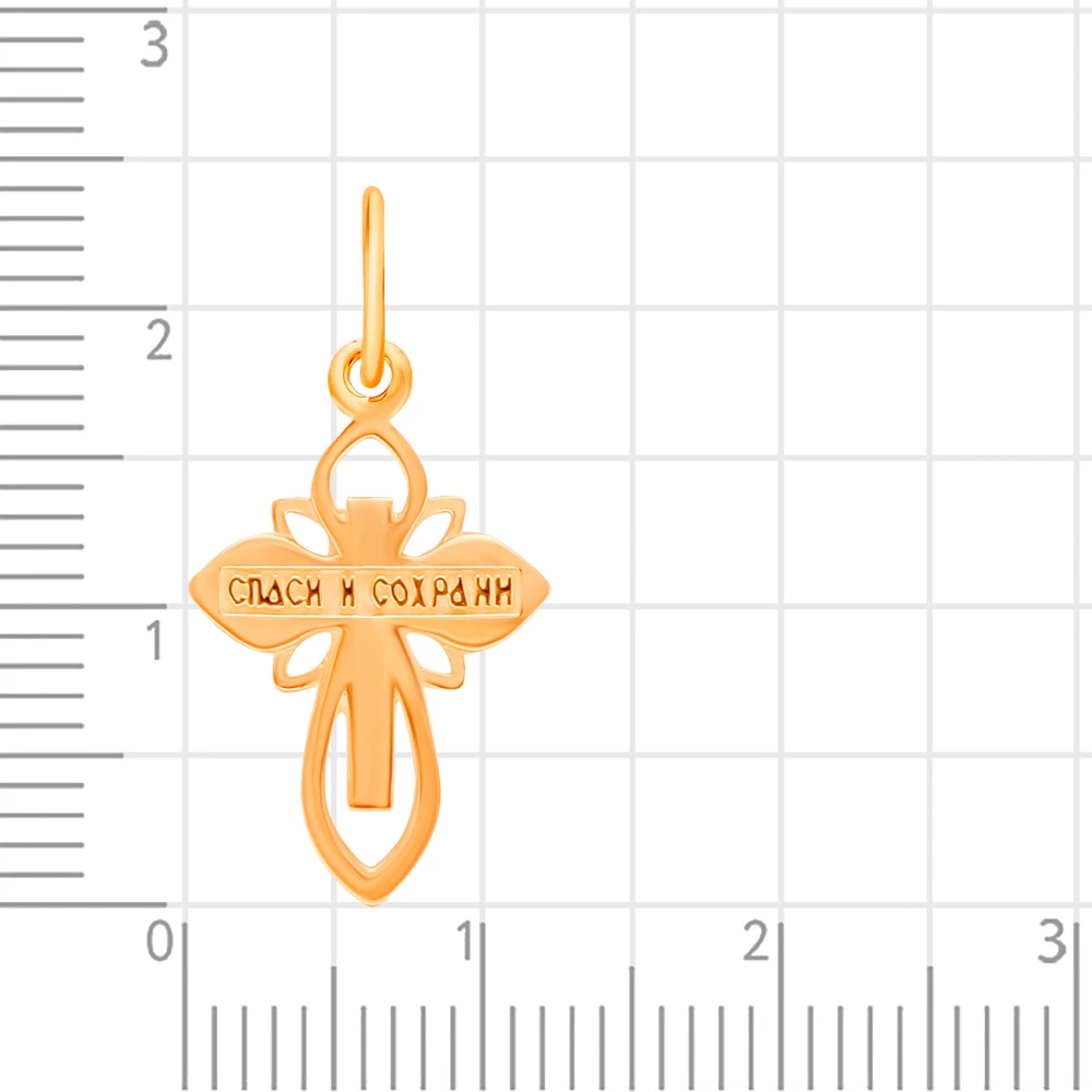 Крестик из красного золота 585 пробы 2