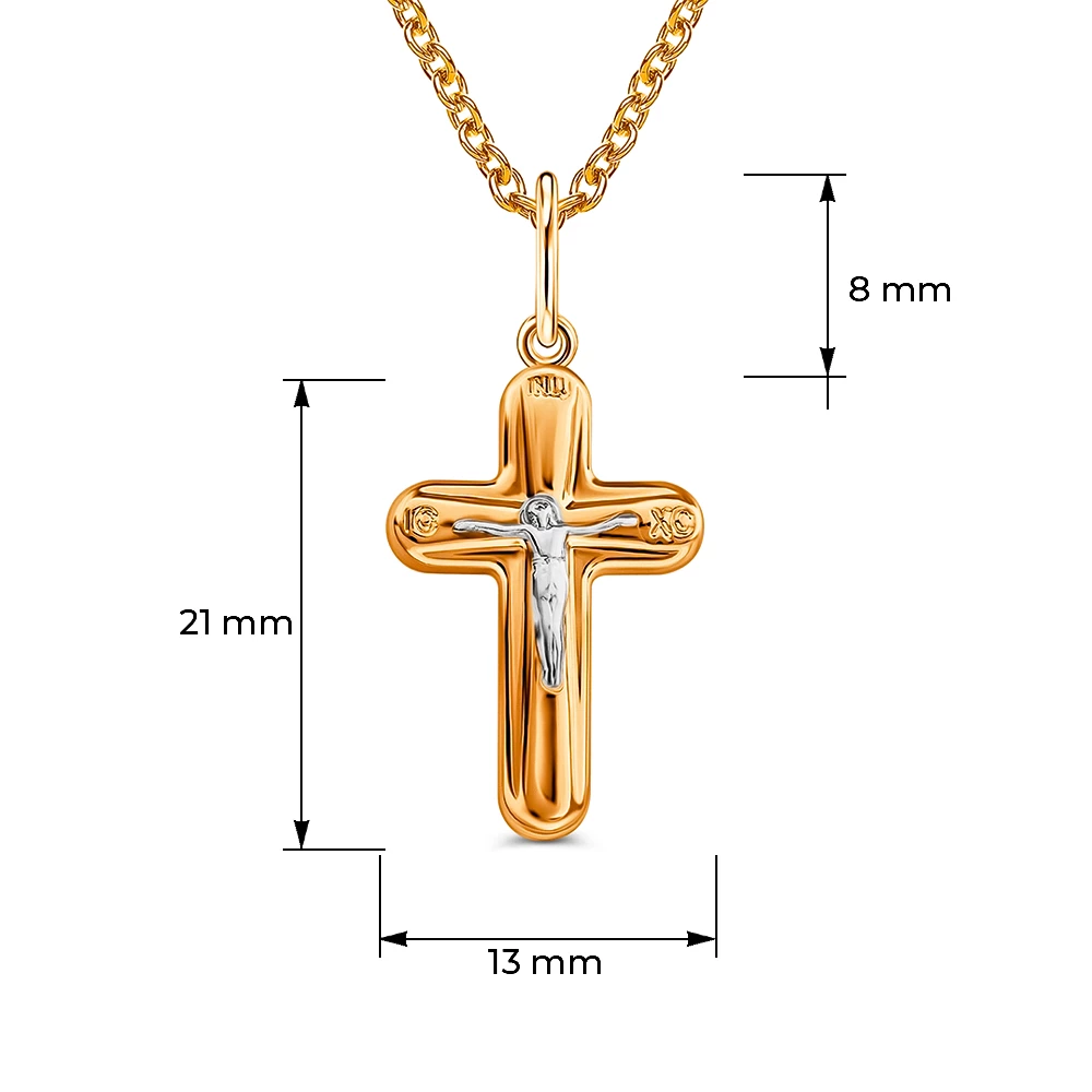 Крестик из красного золота 375 пробы