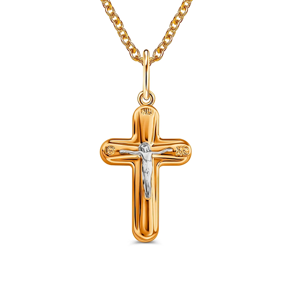 Крестик из красного золота 375 пробы