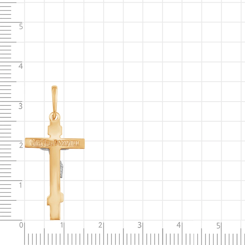 Крестик из красного золота 375 пробы