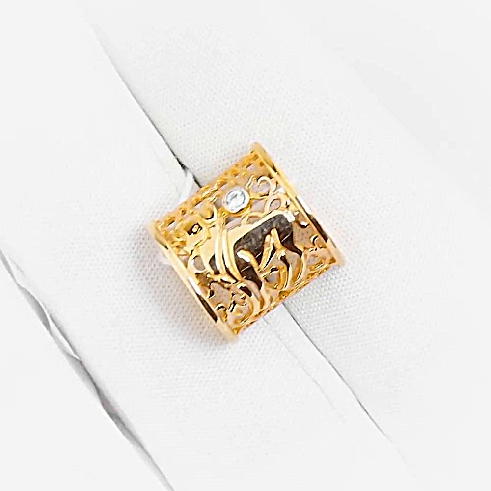 Подвес Овен с фианитом из красного золота 375 пробы