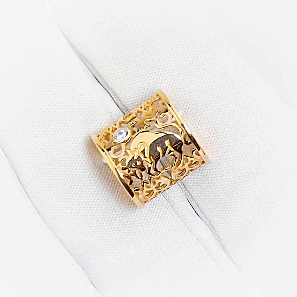 Подвес Телец с фианитом из красного золота 375 пробы