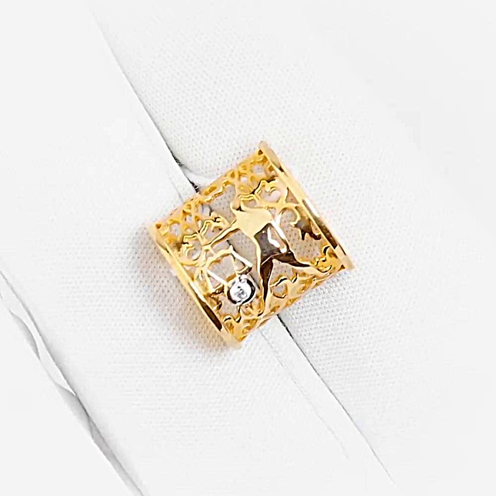 Подвес Весы с фианитом из красного золота 375 пробы