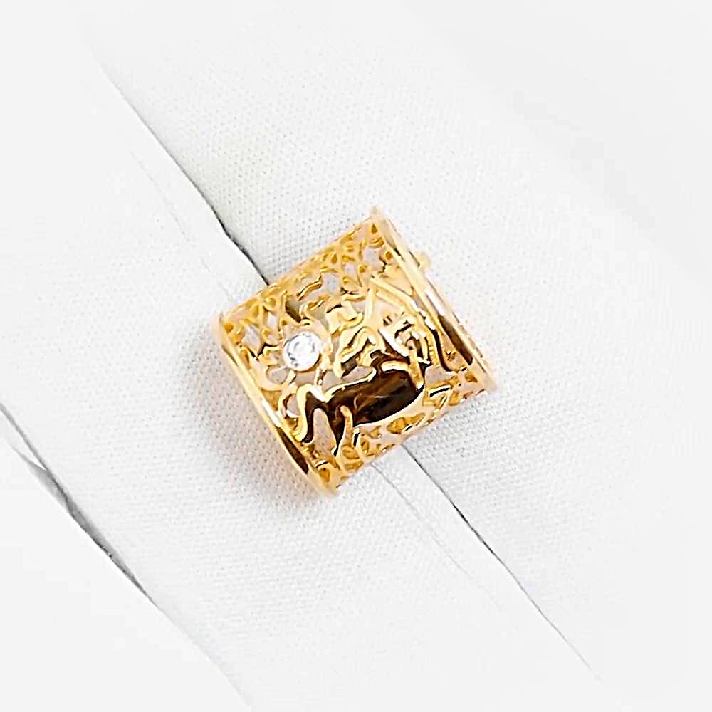 Подвес Стрелец с фианитом из красного золота 375 пробы