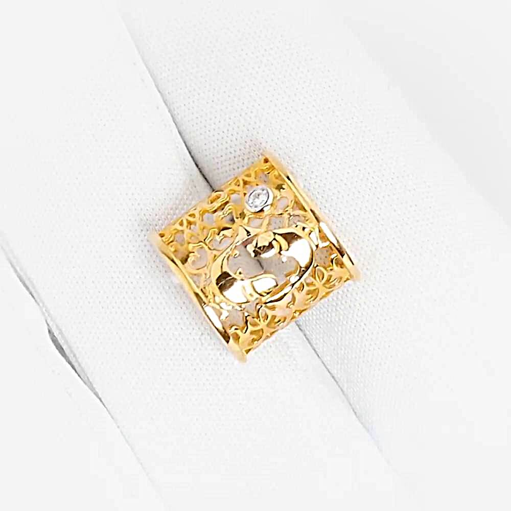 Подвес Рыбы с фианитом из красного золота 375 пробы