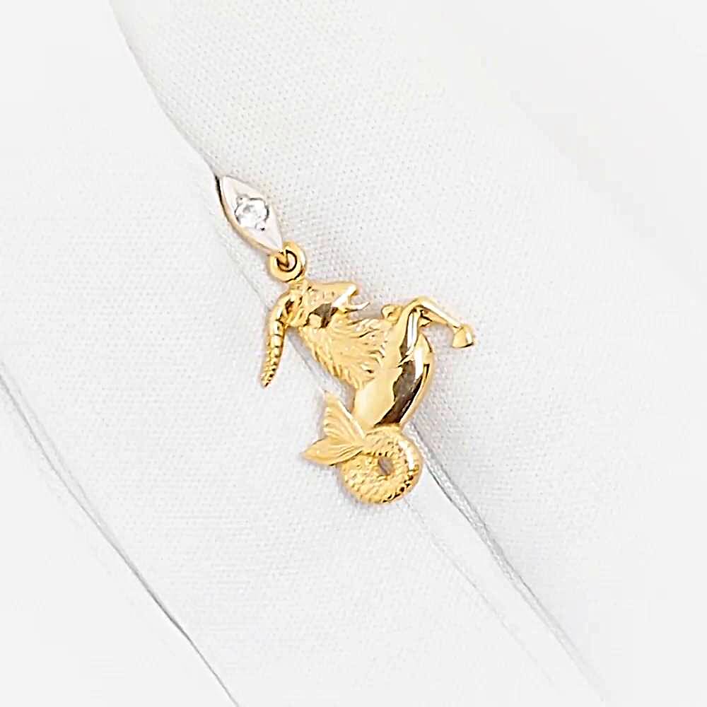 Подвес Козерог с фианитом из красного золота 375 пробы 1