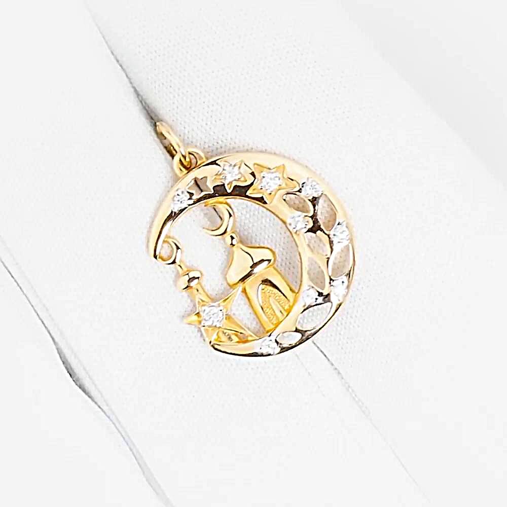 Подвес  мусульманский с фианитами из красного золота 585 пробы 1