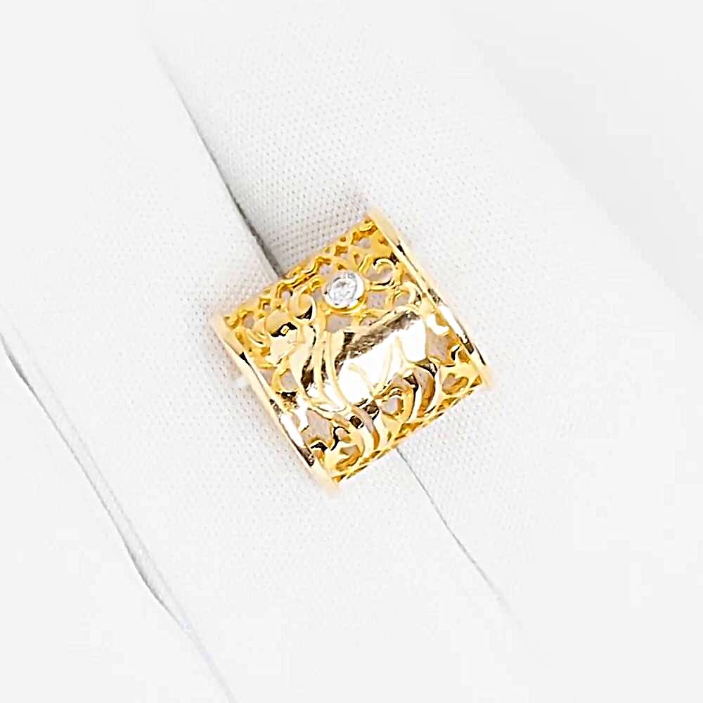 Подвес Овен с фианитом из красного золота 585 пробы Подвес Овен с фианитом из красного золота 585 пробы