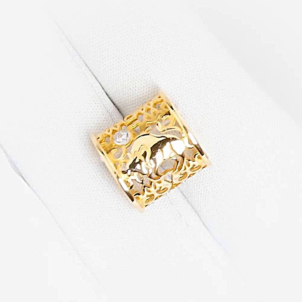 Подвес Телец с фианитом из красного золота 585 пробы