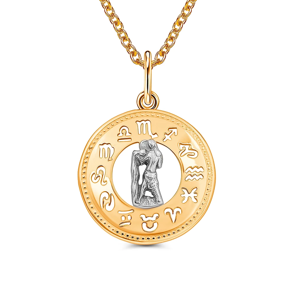 Подвес Водолей из красного золота 375 пробы