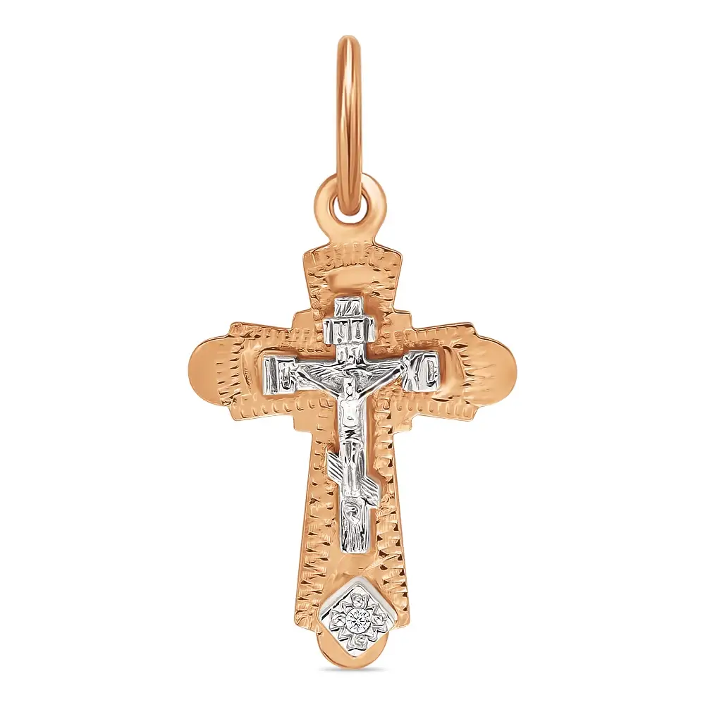 Подвес с фианитом из красного золота 375 пробы