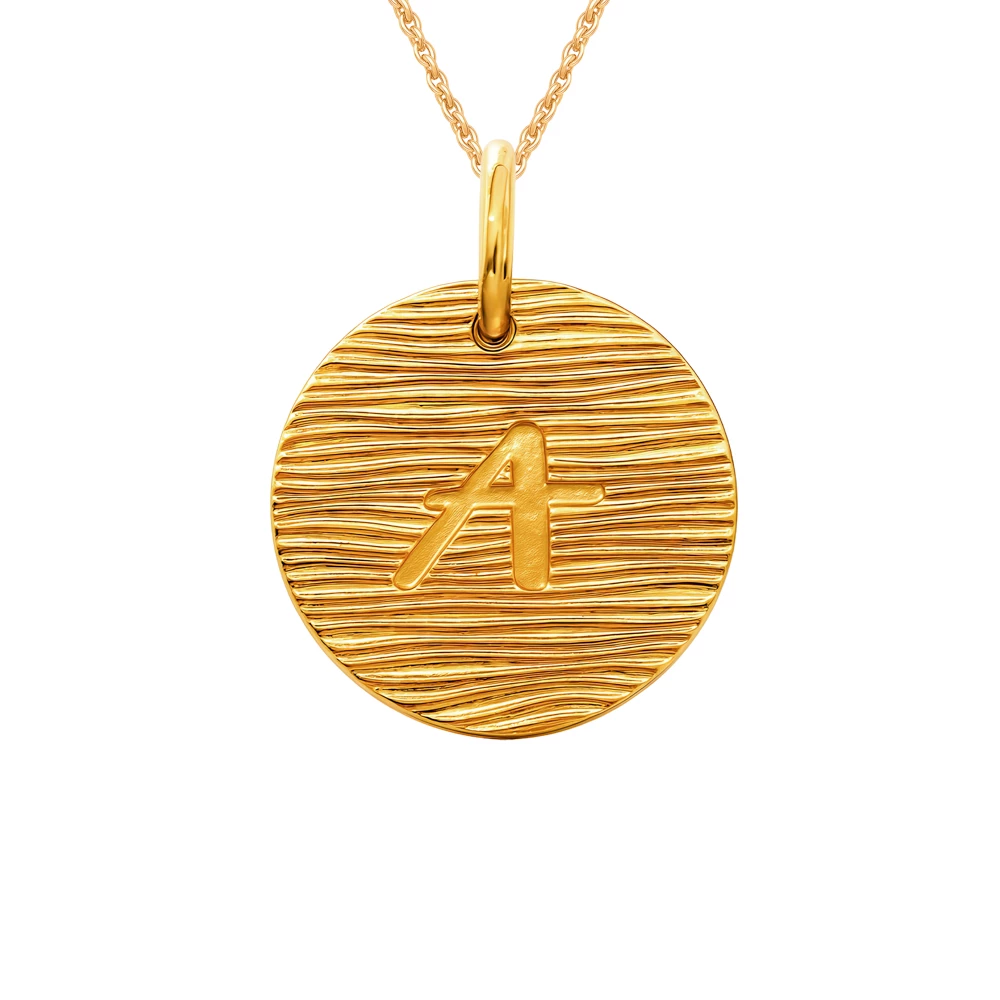 Подвес  Буква А из красного золота 585 пробы