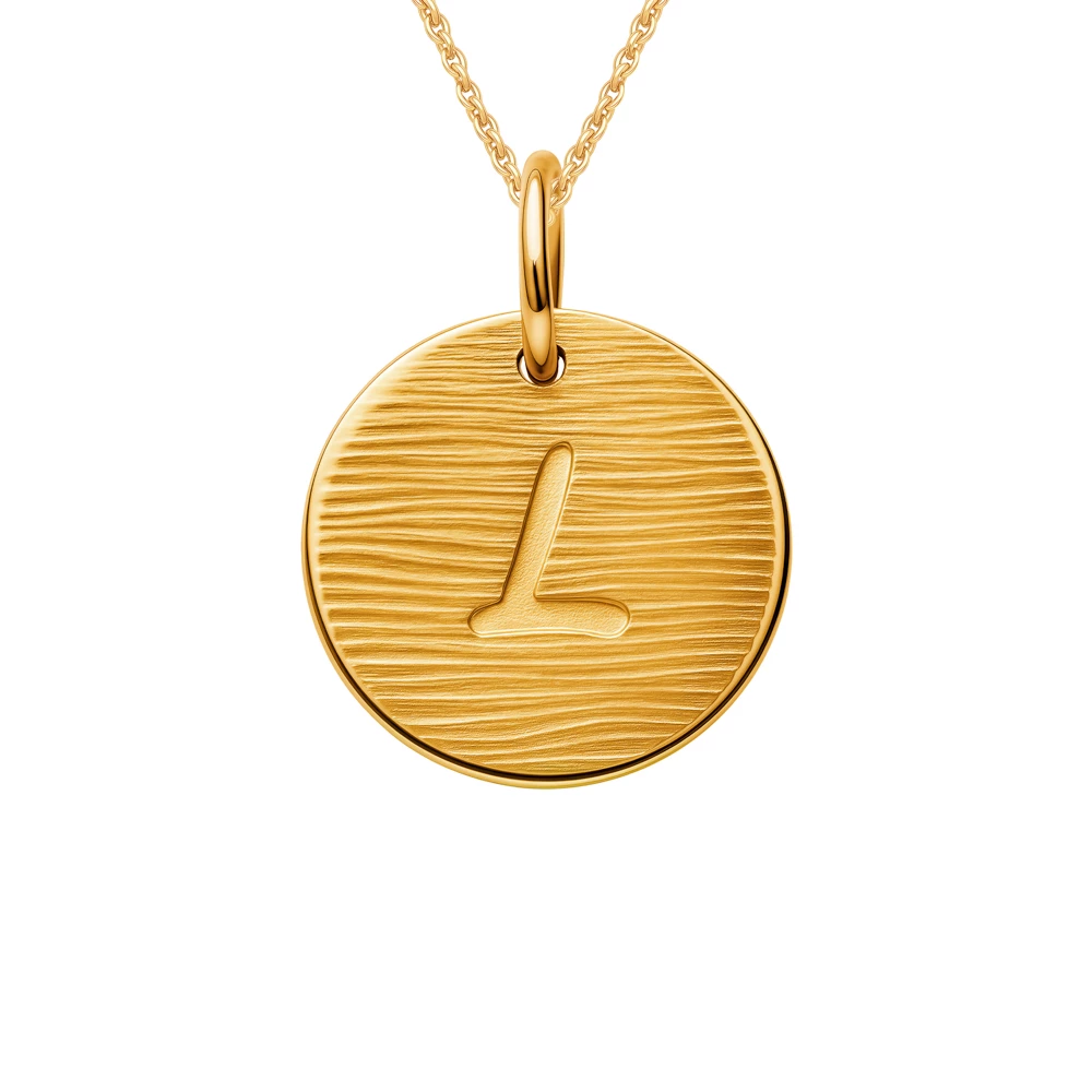 Подвес  Буква Л из красного золота 585 пробы