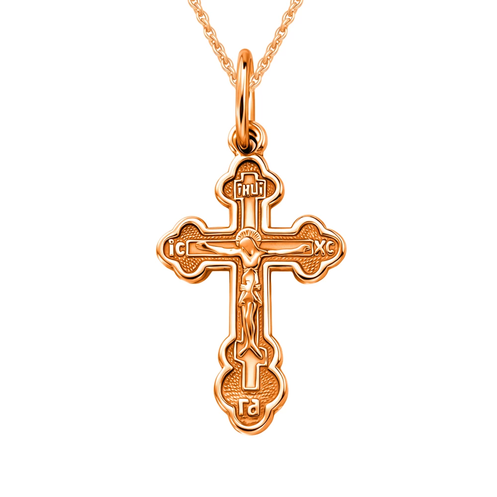 Крестик из красного золота 375 пробы