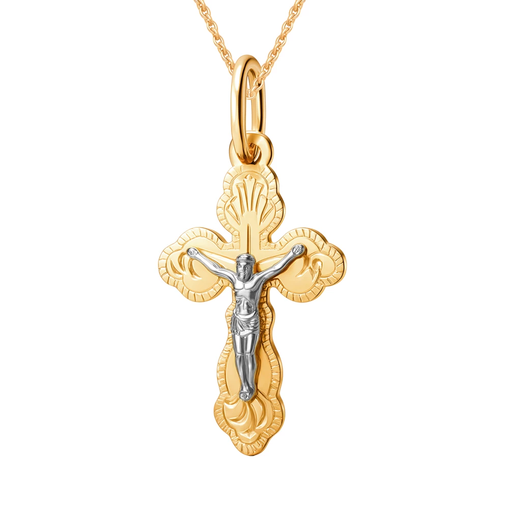 Крестик из красного золота 375 пробы