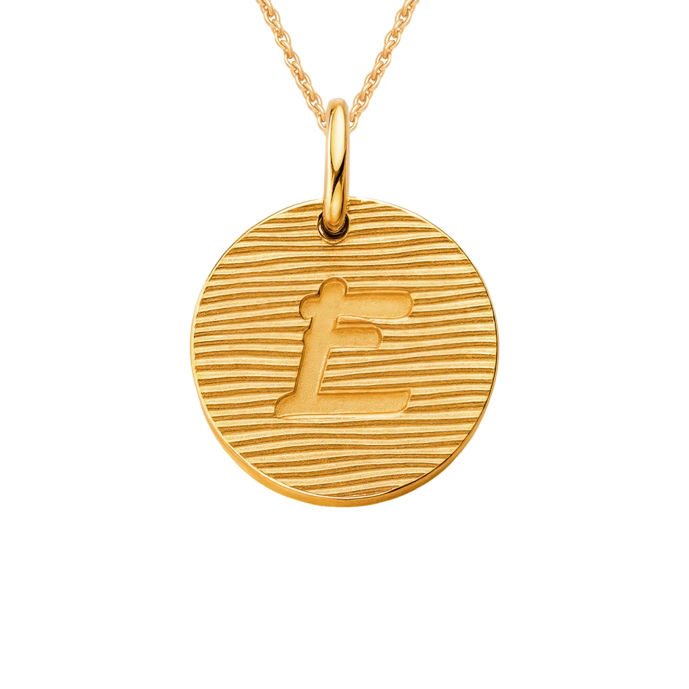 Подвес  Буква Е из красного золота 585 пробы