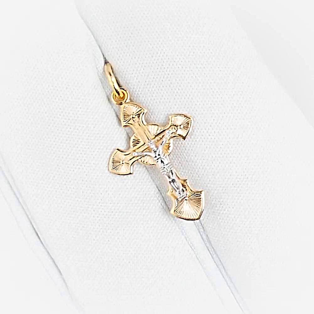 Крестик из красного золота 585 пробы 1