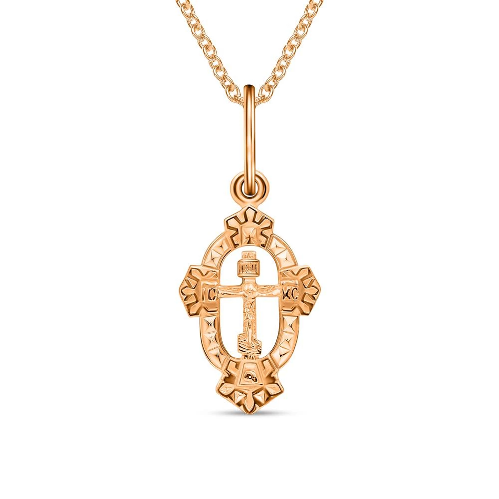 Крестик из красного золота 585 пробы