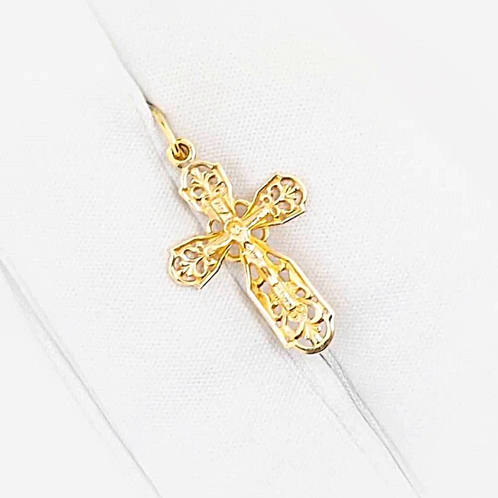 Крестик из красного золота 585 пробы 1