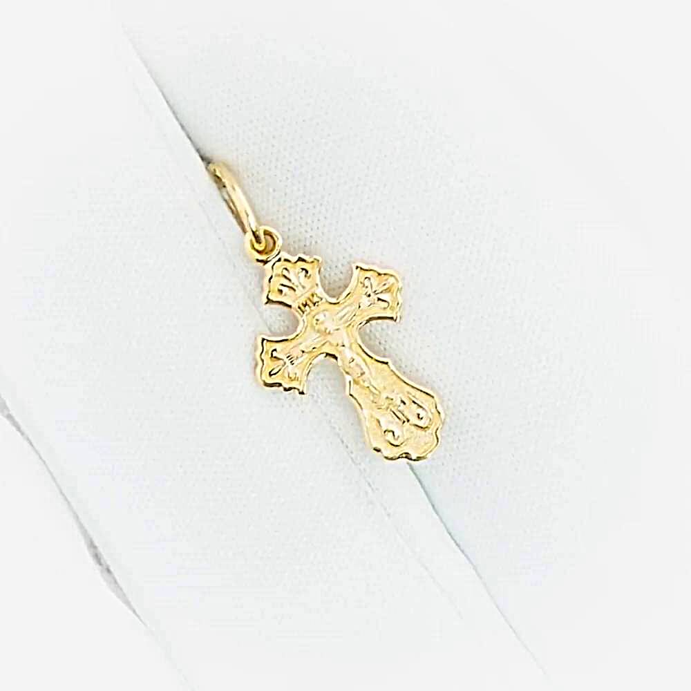 Крестик из красного золота 585 пробы 1