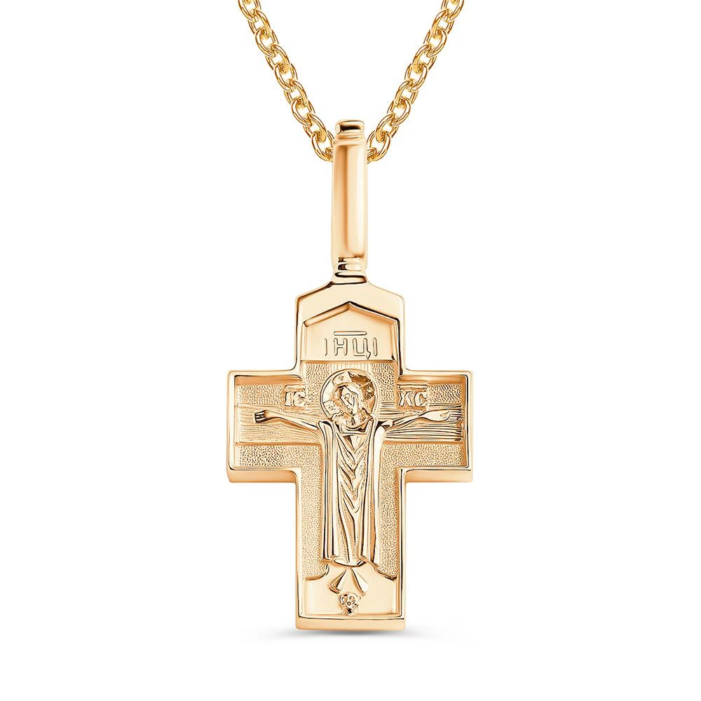 Крестик из красного золота 585 пробы