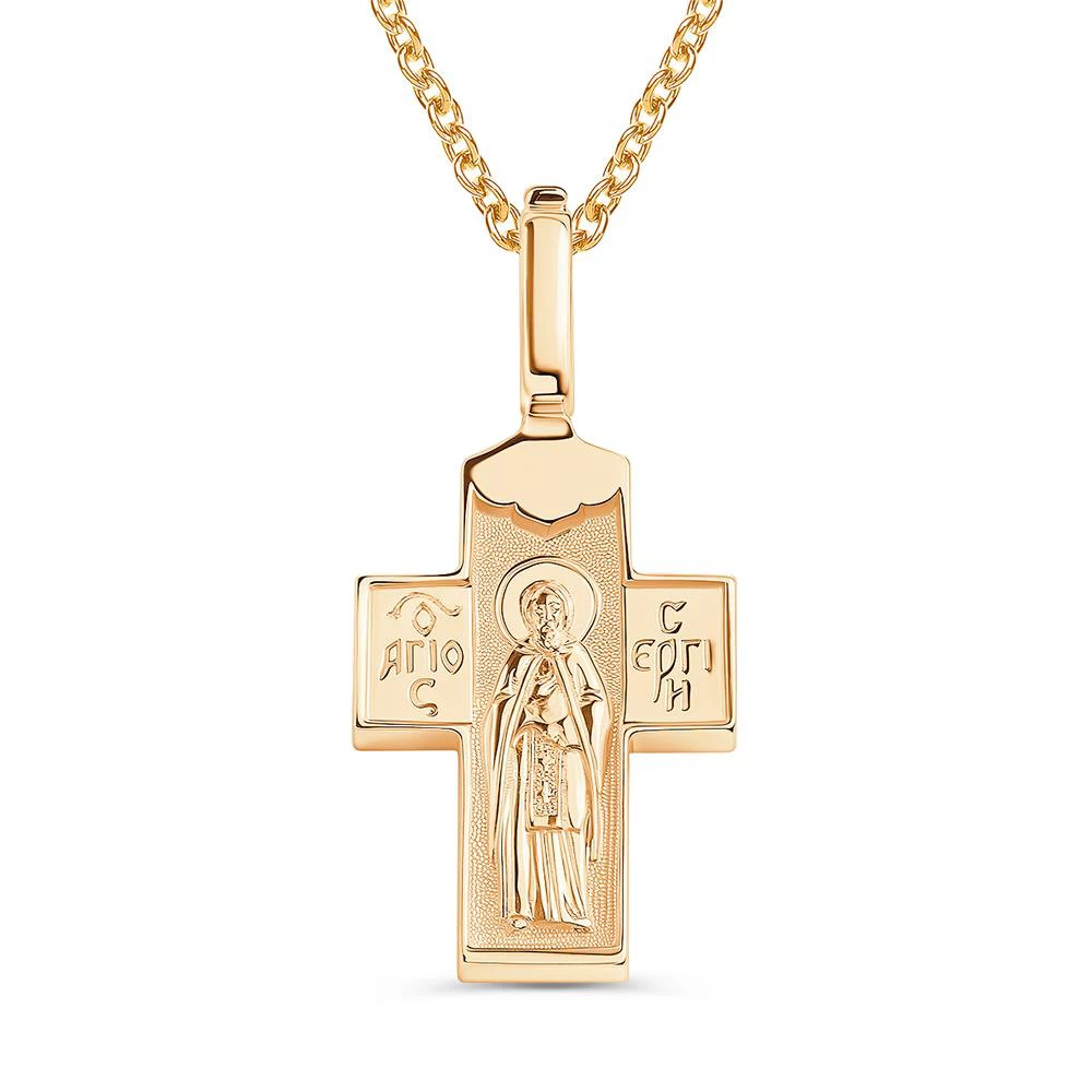 Крестик из красного золота 585 пробы