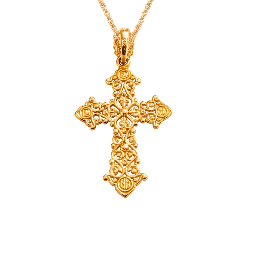 Крестик из красного золота 585 пробы