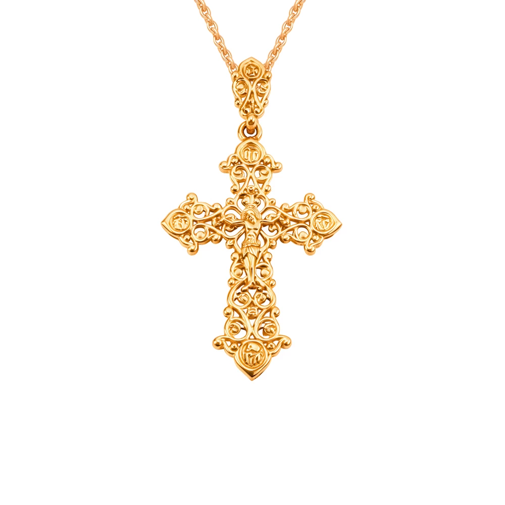 Крестик из красного золота 585 пробы