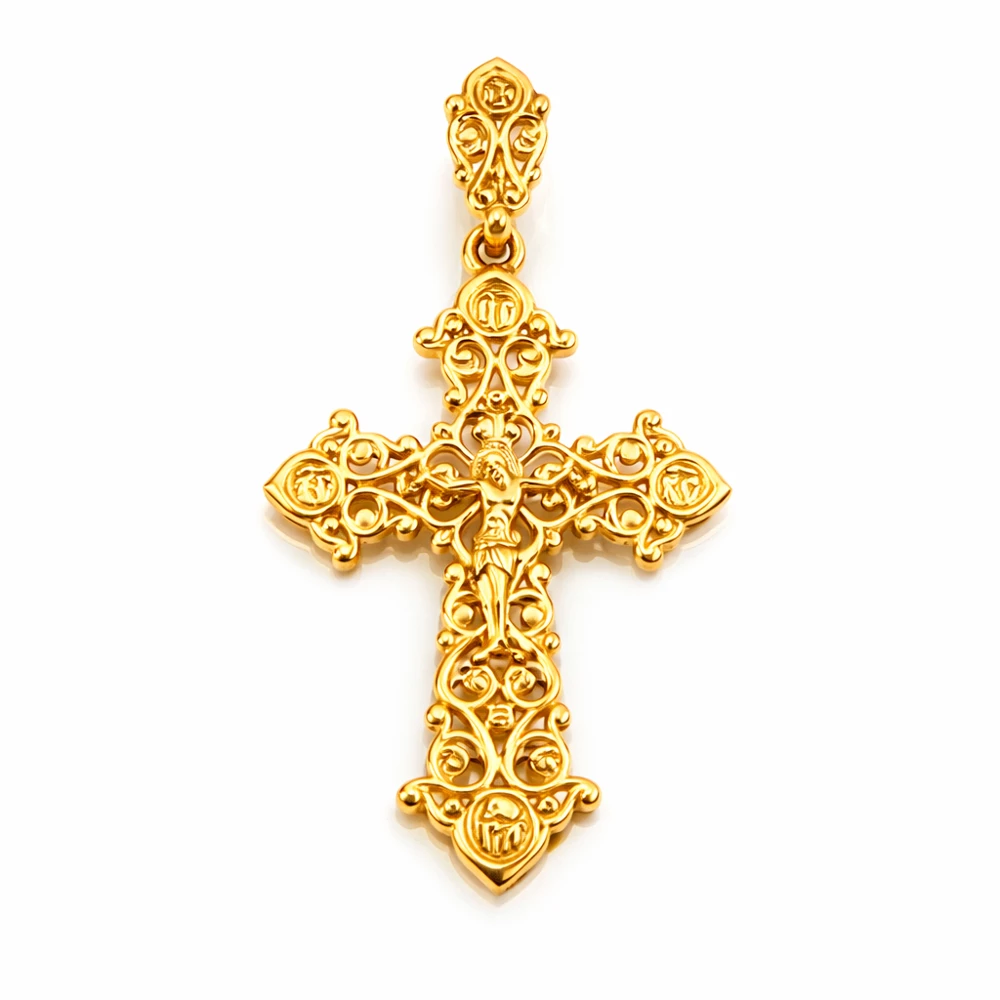 Крестик из красного золота 585 пробы