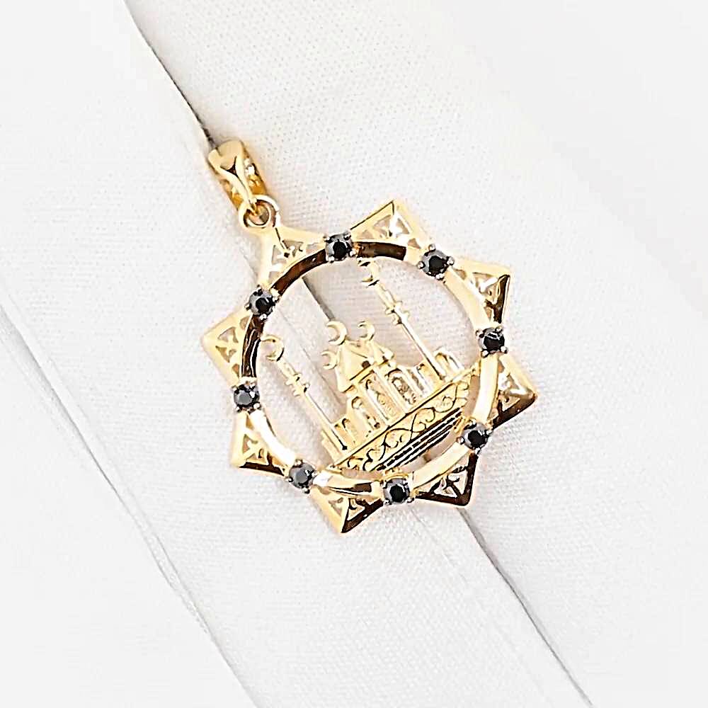 Подвес  мусульманский с фианитами из красного золота 585 пробы 1