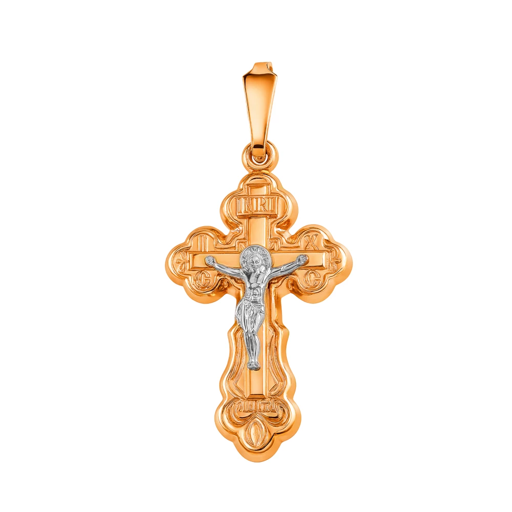 Крестик из красного золота 585 пробы