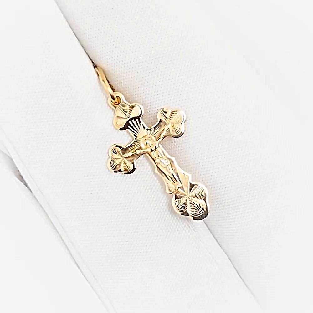 Крестик из красного золота 585 пробы 1