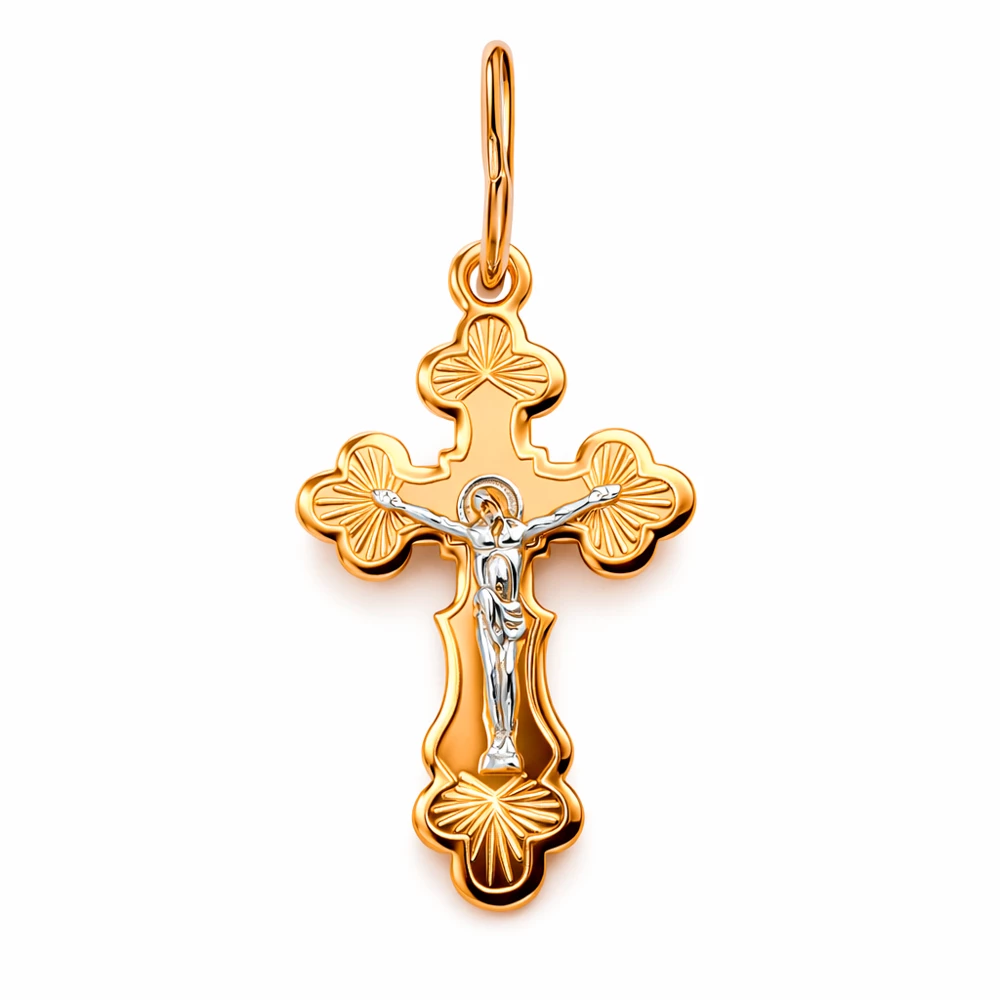 Крестик из красного золота 585 пробы