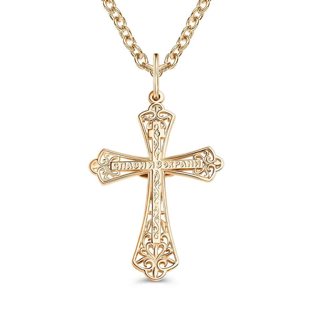 Крестик из красного золота 585 пробы
