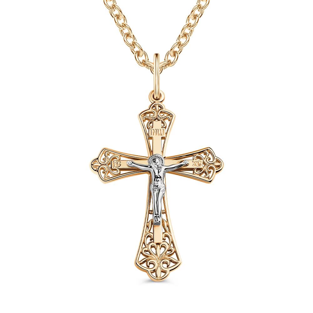 Крестик из красного золота 585 пробы