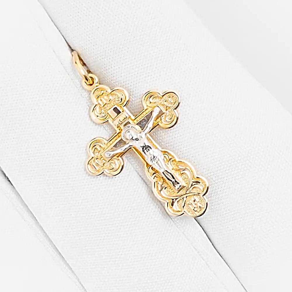 Крестик из красного золота 585 пробы