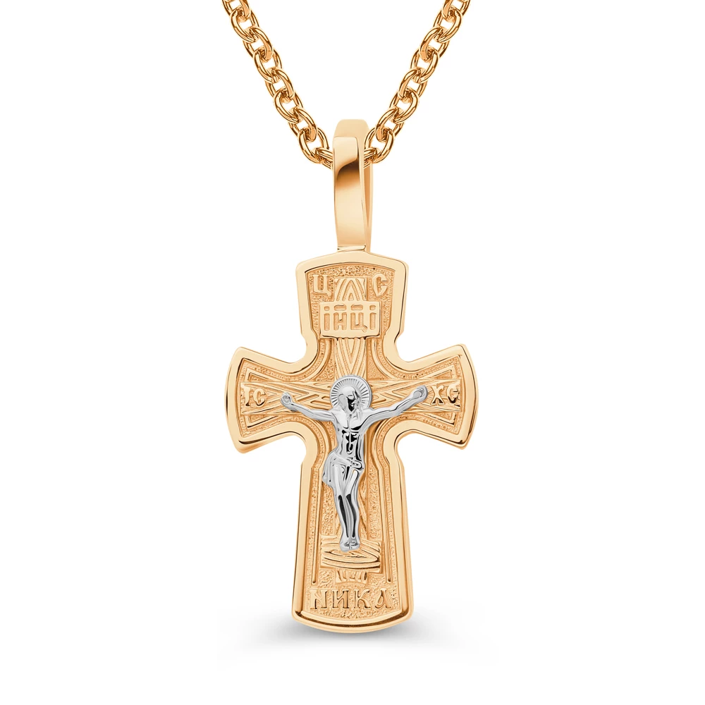 Крестик из красного золота 585 пробы