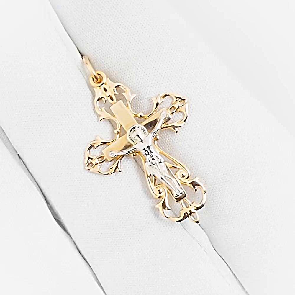 Крестик из красного золота 585 пробы