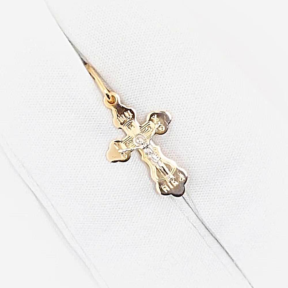 Крестик из красного золота 585 пробы 1