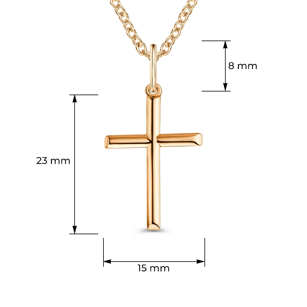 Крестик из красного золота 585 пробы