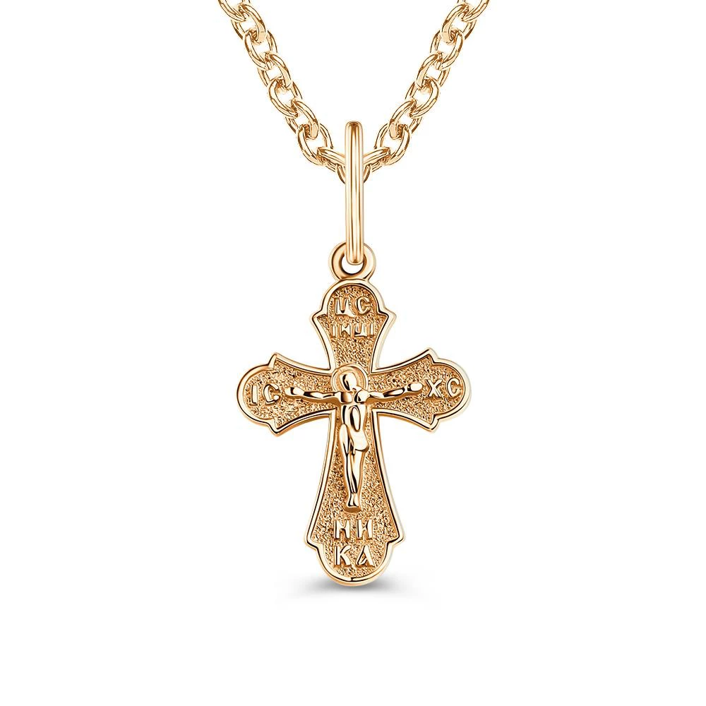 Крестик из красного золота 585 пробы Крестик из красного золота 585 пробы