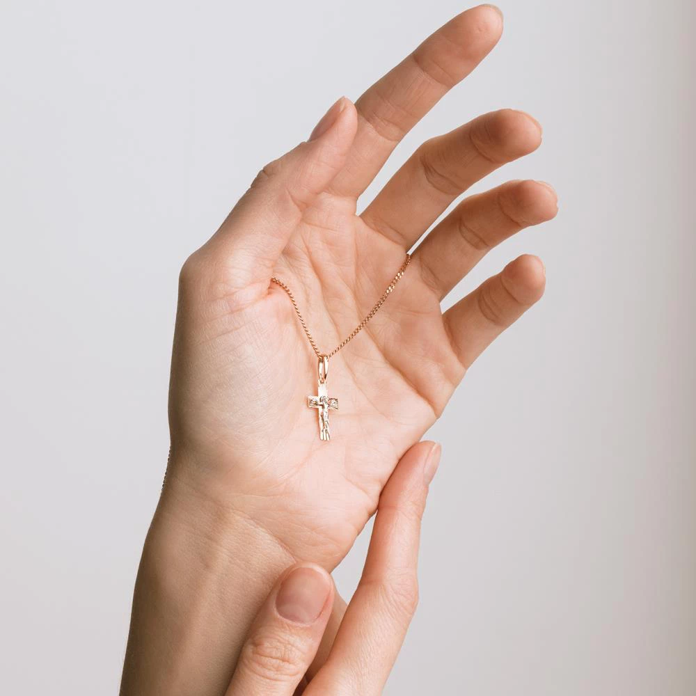 Крестик из красного золота 375 пробы