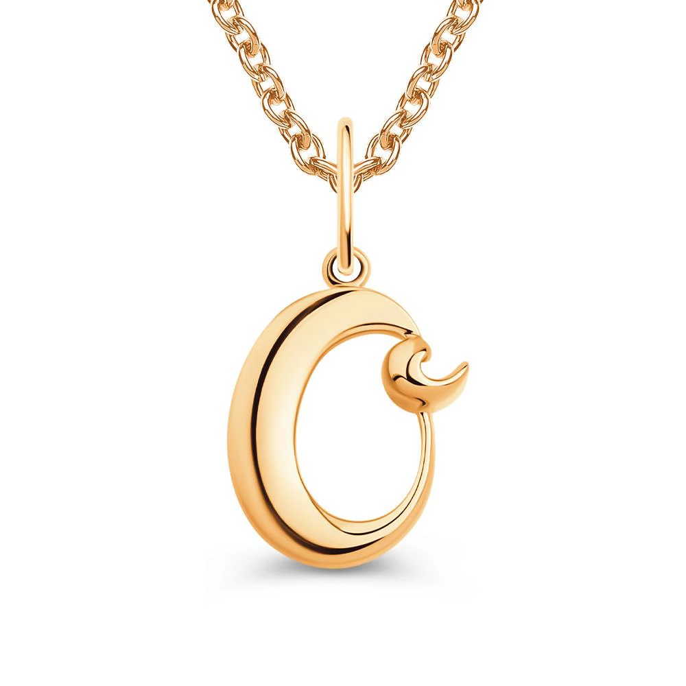 Подвес  Буква О из красного золота 375 пробы 2